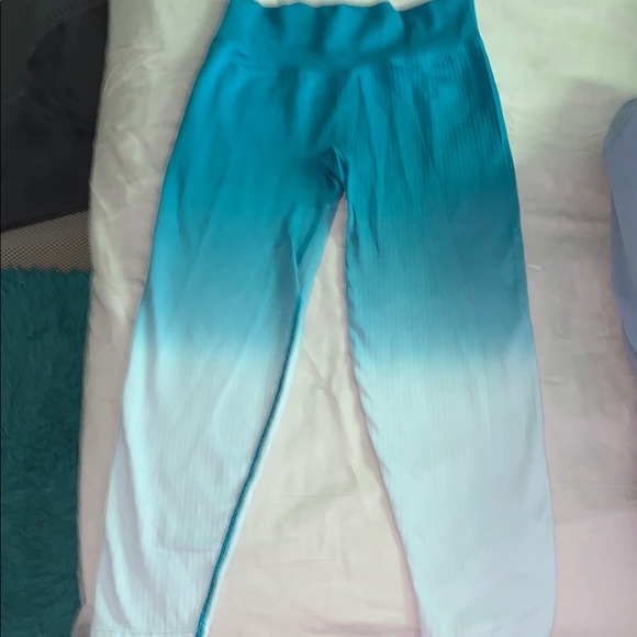 pink active Pants - Pink active Ombré Leggings with pocket nwot